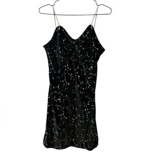 Black Velvet Starry Night Slip Dress